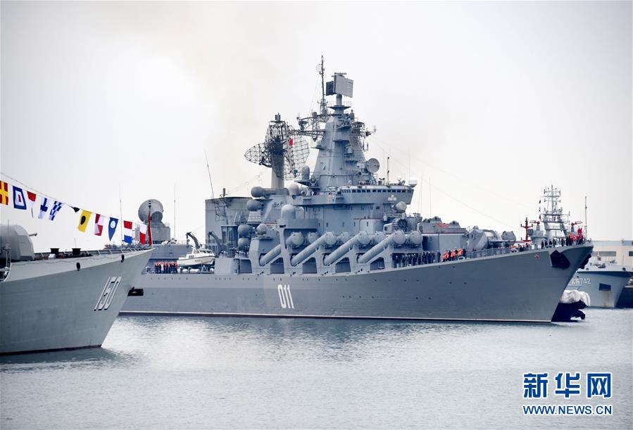 (軍事)(4)中俄“海上聯(lián)合—2019”軍事演習俄方參演艦艇抵達青島