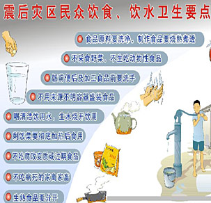 震后災區(qū)民眾飲食、飲水衛(wèi)生要點