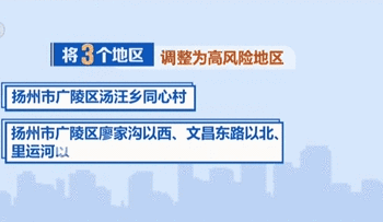 江蘇揚州：新冠肺炎疫情防控&mdash;&mdash;三地調(diào)整為高風(fēng)險地區(qū)