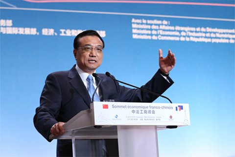 李克強(qiáng)總理2日在中法工商峰會(huì)演講時(shí)表示，中法建交50年來(lái)，兩國(guó)關(guān)系積累了寶貴經(jīng)驗(yàn)，未來(lái)50年的中法關(guān)系將更燦爛輝煌。中國(guó)政府網(wǎng)
