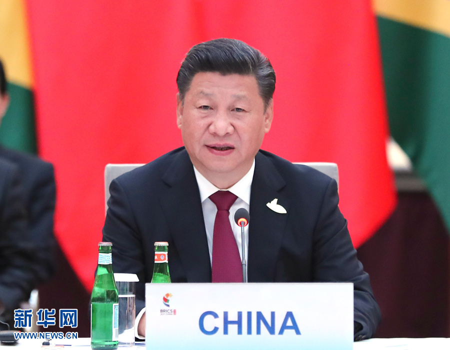 7月7日，國家主席習近平在德國漢堡主持金磚國家領導人非正式會晤，發(fā)表引導性講話和總結講話。 新華社記者 馬占成 攝